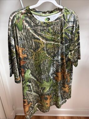 Mossy Oak Camo Short Sleeve Tee in Green and Brown